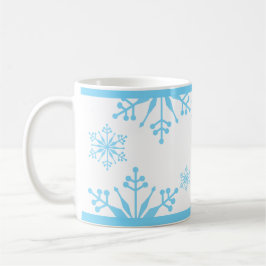 Festive Pastel Blue Snowflake Mugg