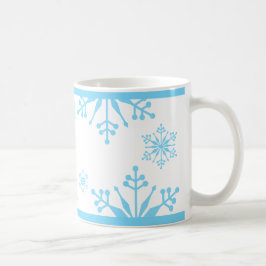 Festive Pastel Blue Snowflake Mugg