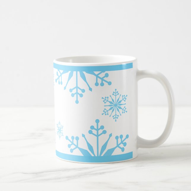 Festive Pastel Blue Snowflake Mugg (Höger)