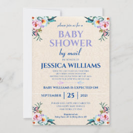 Festive Pastel Boho Blommigt Baby Shower by Mail Inbjudningar
