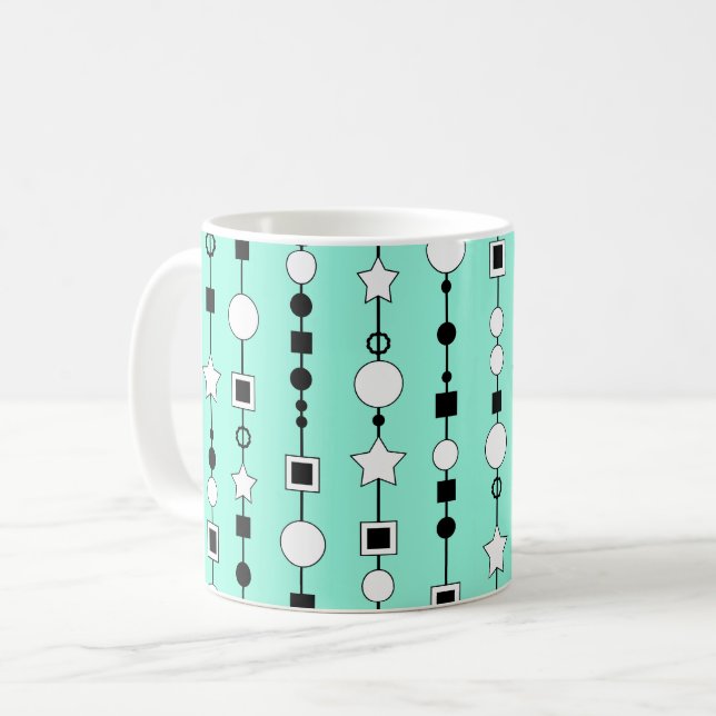 Festive pattern with string beads and jewelry star kaffemugg (Framsida vänster)