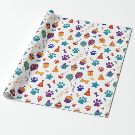 Festive Paw Prints & Party Treats Pet Anniversary Presentpapper