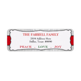 Festive Peace Kärlek & Joy-juletikett Returadress Etikett