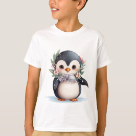 🎄 Festive Penguin Helgdag Shirt for Boys T Shirt