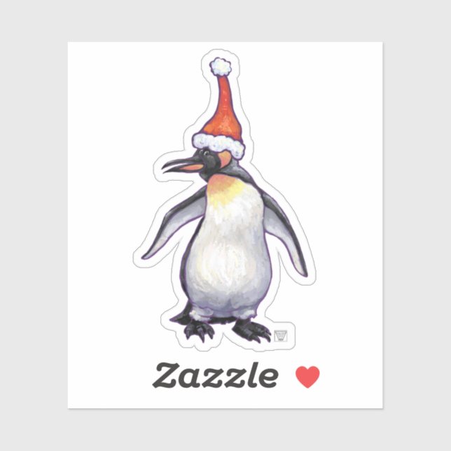 Festive Penguin i Santa Hat Klistermärken (Ark)