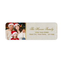 Festive Personalized Family Photo Merry Christmas Returadress Etikett