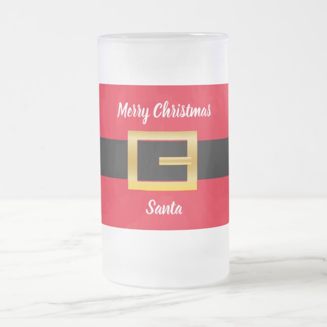 Festive Personlig Santa Design Frostat Ölglas (Center)