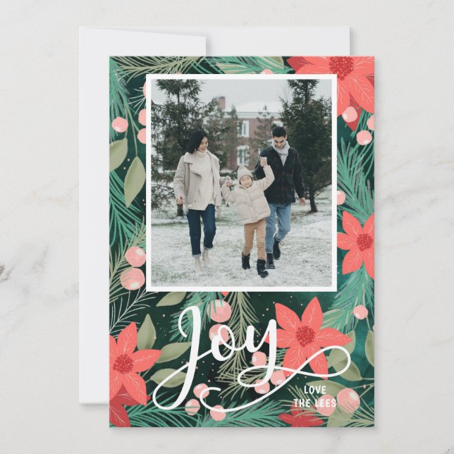 Festive Photo BE Merry Joy Flat Helgdag Card Julkort (Framsida)
