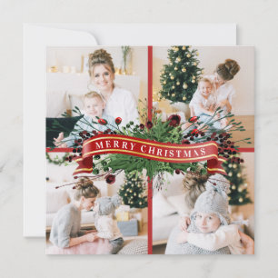 Festive Photo Collage & Message jul Julkort