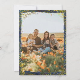 Festive Photo Guld Glitter Dots Helgdag Card Julkort