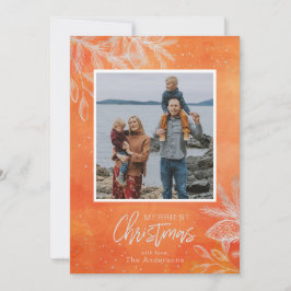 Festive Photo Merriest jul Snowflake Julkort