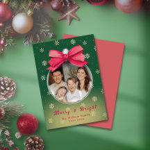 Festive Photo Ornament jul-Helgdag Card