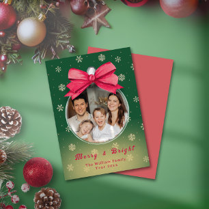 Festive Photo Ornament jul-Helgdag Card Inbjudningar