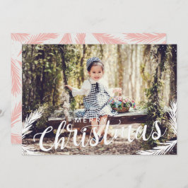 Festive Photo rosa foliejulkort Helgdag Card Julkort