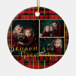 Festive Play Personlig Red and Grönt Photo Julgransprydnad Keramik