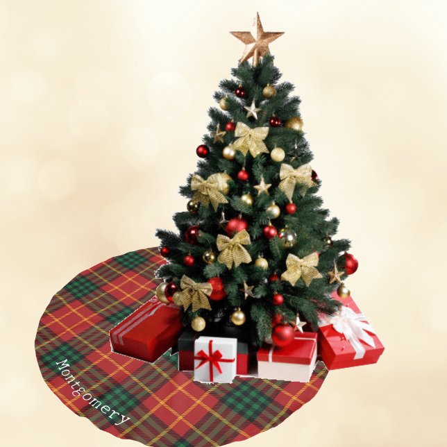 Festive Play Tartan Helgdag Julgransmatta Borstad Polyester (Skapare uppladdad)