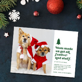 Festive Plural Pets Photo Jul | Vit Julkort