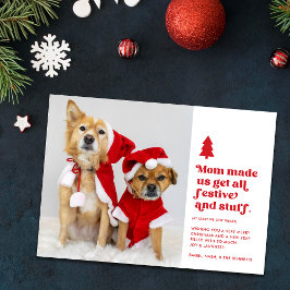 Festive Plural Pets Photo Jul | Vit Julkort