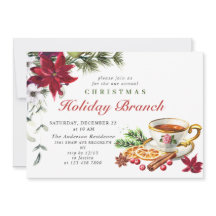 Festive Poinsettia jul Helgdag Gren