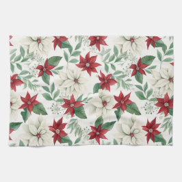 Festive Poinsettia jul Kitchen Towel Kökshandduk