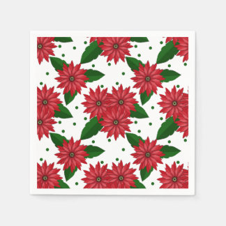 Festive poinsettia mönster pappersservett