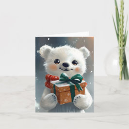 Festive Polar Bear Gift Helgkort