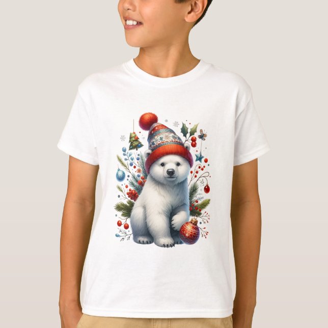 Festive Polar Cub T Shirt (Framsida)