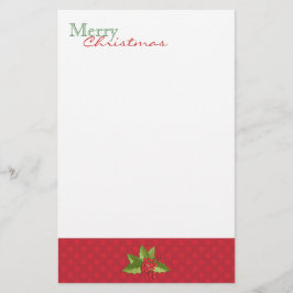 Festive Polka dots och Holly julstall Brevpapper