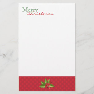 Festive Polka dots och Holly julstall Brevpapper