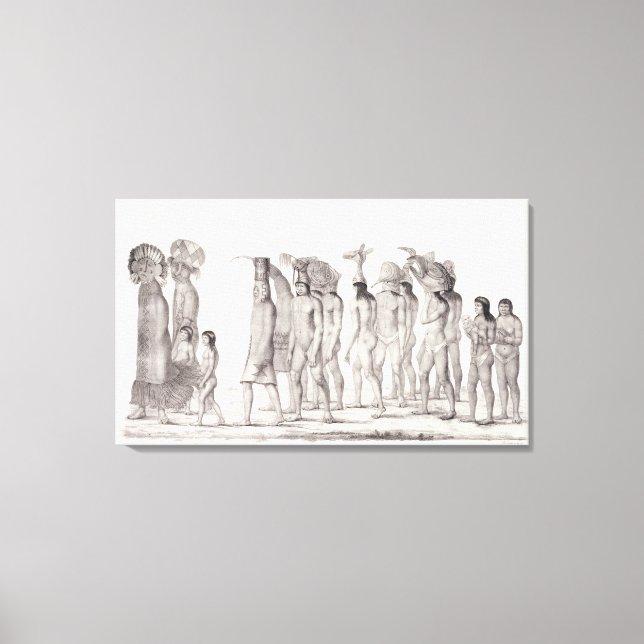Festive Procession of the Tecunas, from 'Travels i Canvastryck (Framsida)