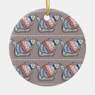 Festive pudding julgransprydnad keramik