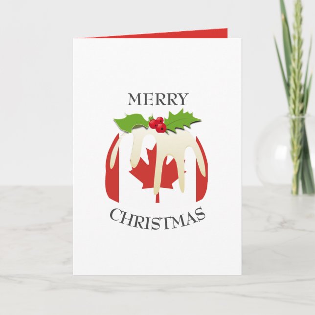 Festive Pudding med | CANADA | Jul Helgkort (Framsida)