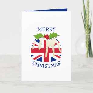 Festive Pudding med UNION JACK Jul Helgkort