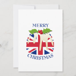 Festive Pudding med | UNION JACK | Jul Julkort