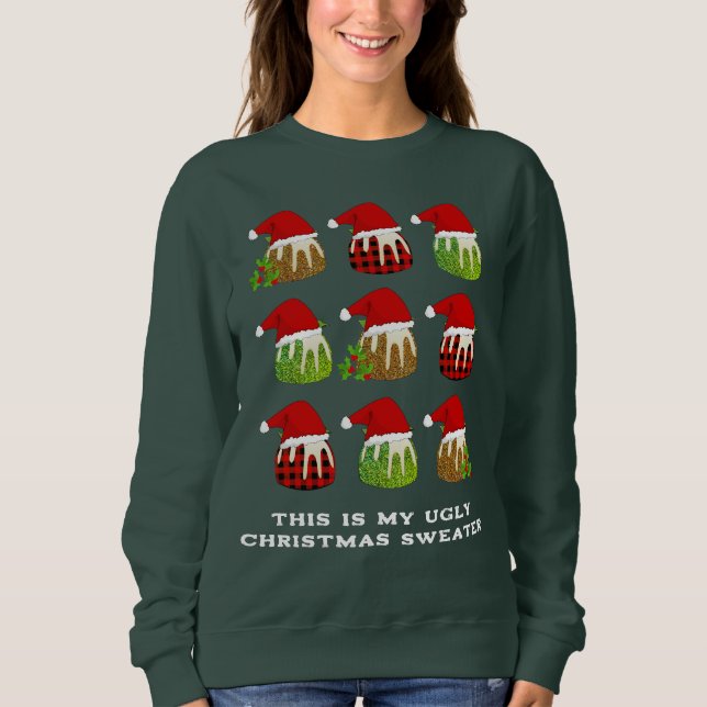 Festive Puddings Ugly jul T Shirt (Framsida)