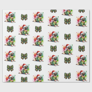 Festive Pug Wrapping Papper - Julens Hund Delight Presentpapper