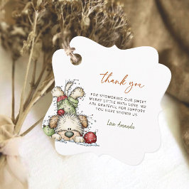 Festive Puppy Christmas Winter Dogs Baby Shower Gåvor Etiketter