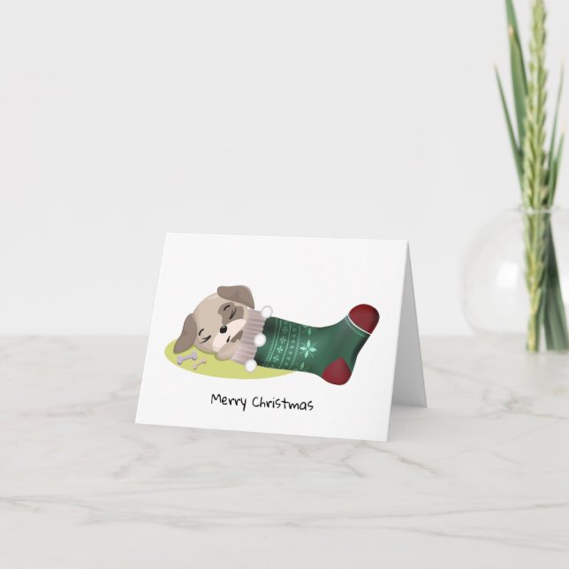 Festive Puppy Helgkort (Framsida)