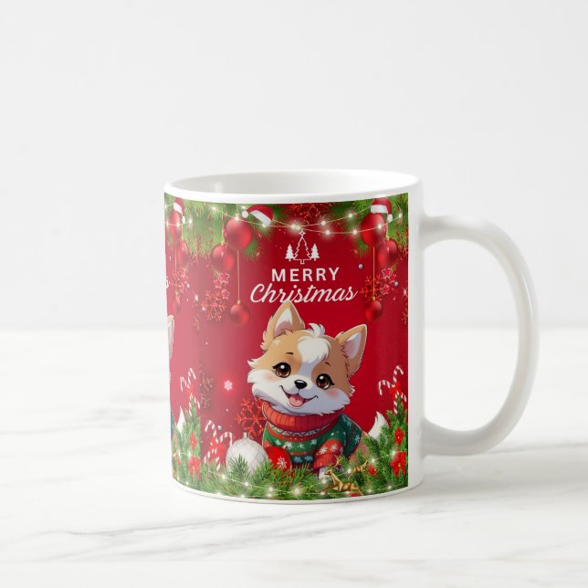 "Festive Puppy Jul" Kaffemugg (Höger)