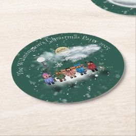 Festive Quintet-jul Party Underlägg Papper Rund