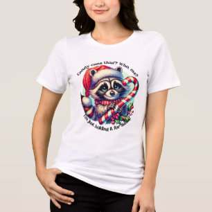 Festive raccoon-skjorta för jultuggare t shirt