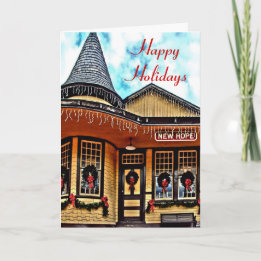 Festive Railway Station Helgdag Card Helgkort