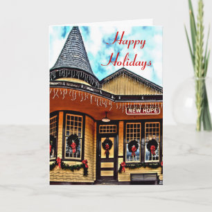Festive Railway Station Helgdag Card Helgkort