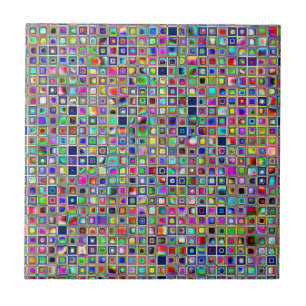 Festive Rainbow Textured Mosaic Tiles Mönster Kakelplatta