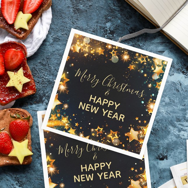 Festive Ram med Guld Stars Bokeh och Sparkles Pappersservett (Skapare uppladdad)