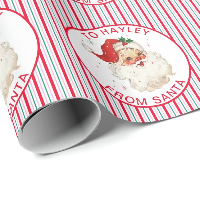 Festive Rand-eget namn från julklapp Presentpapper (Rullad Hörn)