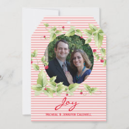 Festive Rand och Berries Photo Helgdag Card Julkort