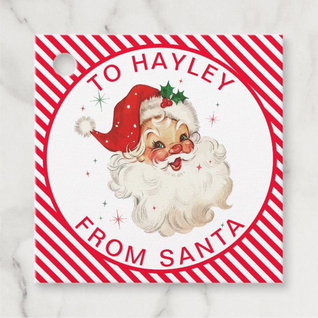 Festive Rand Red från Santa Gift Gåvor Etiketter (Framsida)