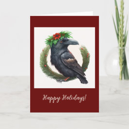 Festive Raven Folad Helgdag / Julkort Tack Kort