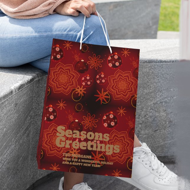 Festive Red (red gift bag mockup)